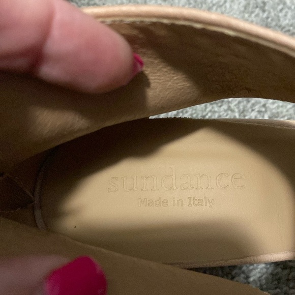 Vero Cuoio Sundance Women’s Leather Peep-Toe Block Heel Shoes Embroidered Sz 40 - Picture 7 of 9